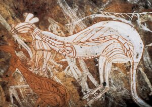 Australian Cave Painting of a Kangaroo